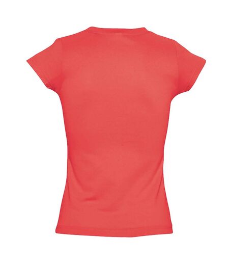 SOLs Womens/Ladies Moon V Neck Short Sleeve T-Shirt (Coral)