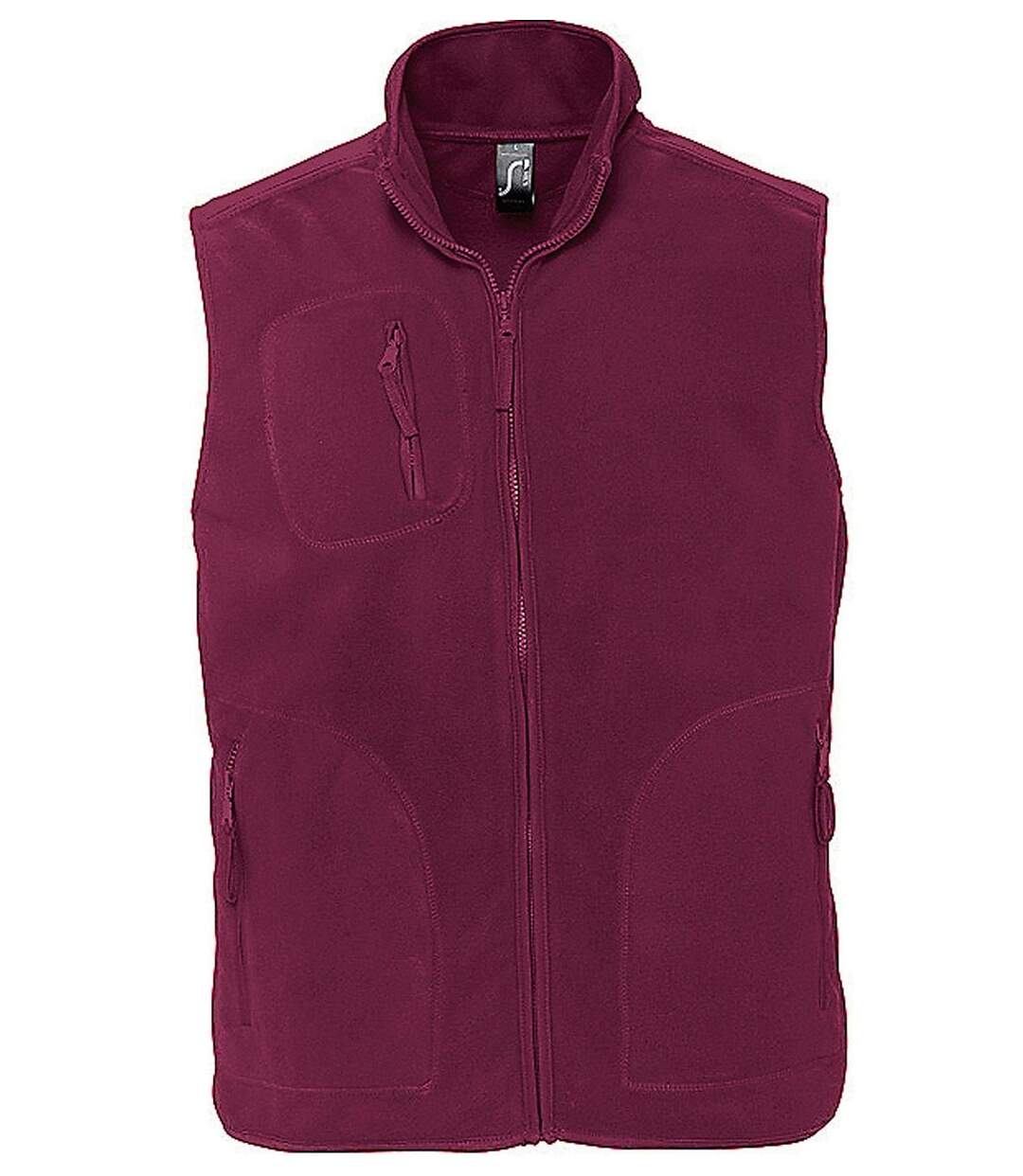 Gilet sans manches bodywarmer polaire unisexe - 51000 - rouge bordeau-1