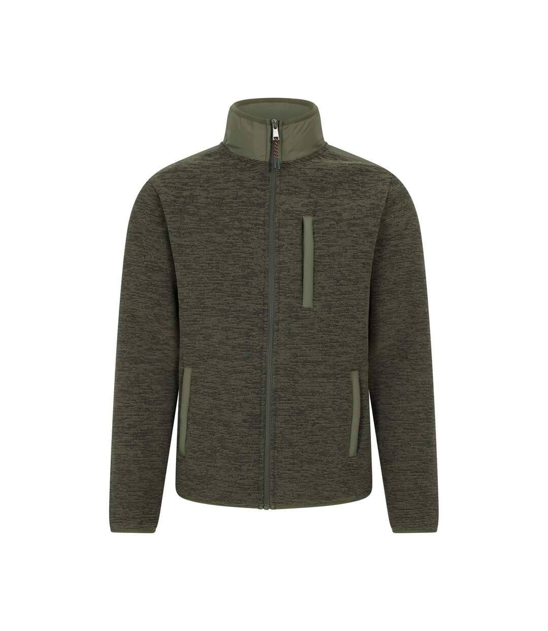 Mens Hayfield Faux Fur Lined Full Zip Fleece Top Khaki Green Mountain Warehouse-1