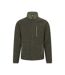 Mens Hayfield Faux Fur Lined Full Zip Fleece Top Khaki Green Mountain Warehouse-1