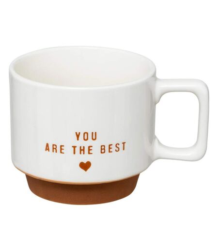 Lot de 4 Mugs sur Rack Hello 30cl Blanc