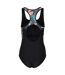 Womens/ladies Take The Plunge Floral Swimming One Piece Swimsuit Black Mountain Warehouse-3