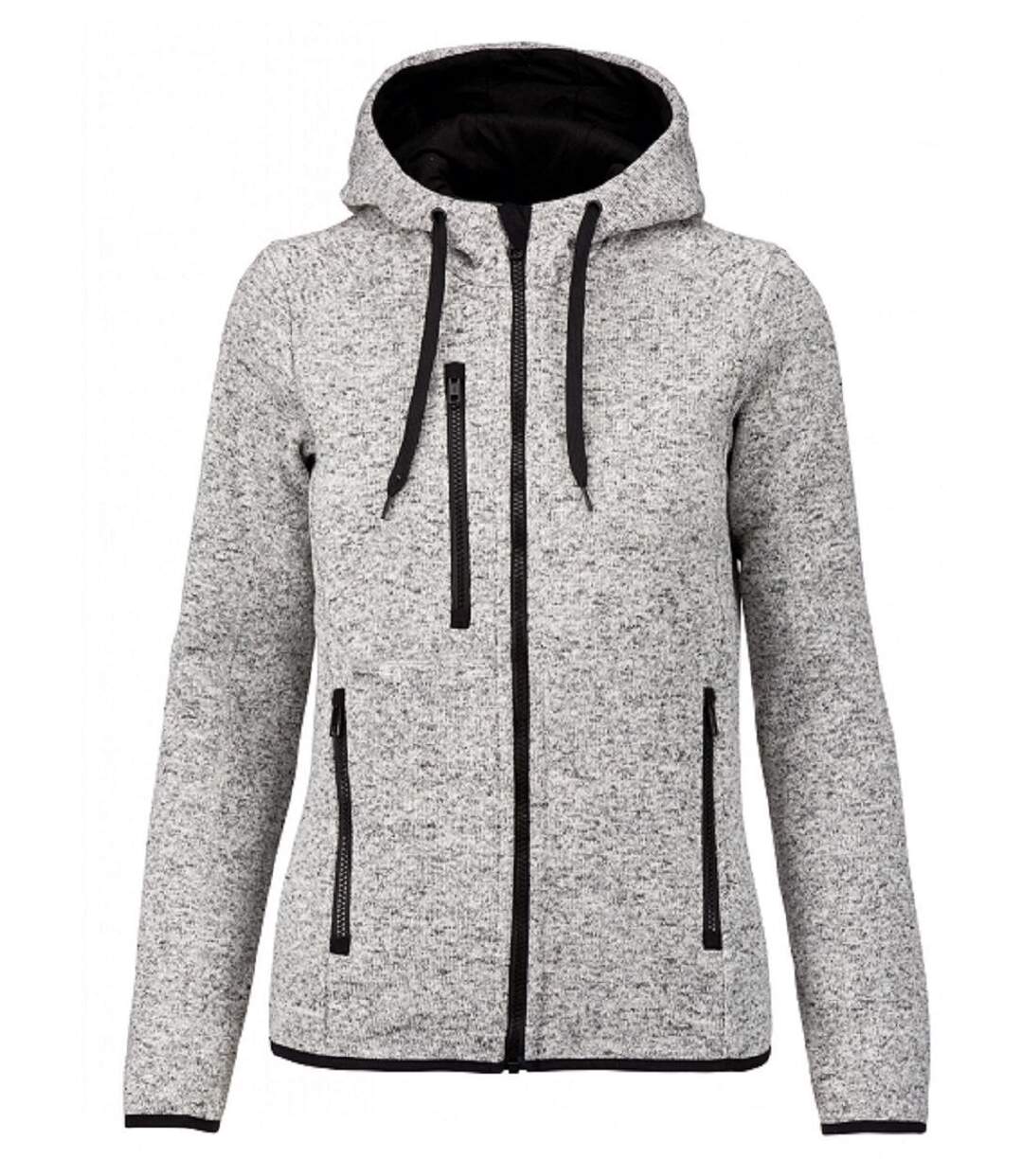 Veste à capuche chinée - Femme - PA366 - gris clair mélange