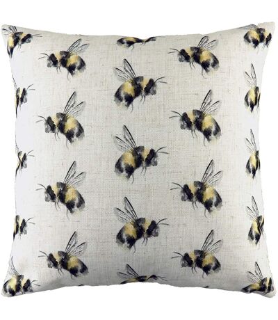 Evans Lichfield Bee You Repeat Print Cushion Cover (Off White/Black/Yellow)
