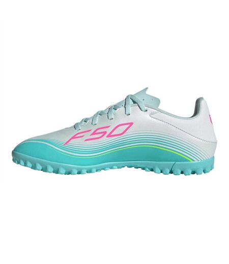 Mens F50 League 3 Stripes Football Boots White Pink Blue Adidas