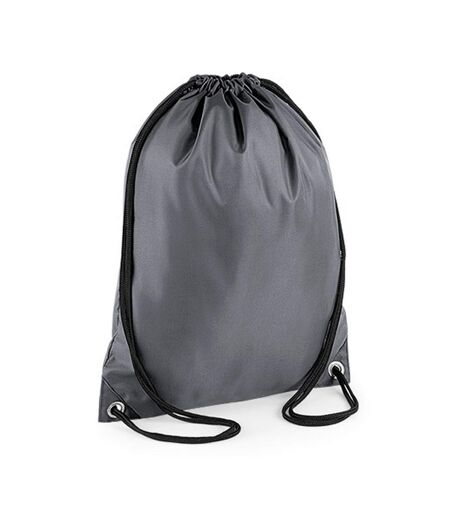BagBase Budget Water Resistant Sports Gymsac Drawstring Bag (11L) (Pack of 2) (Graphite Gray) (One Size) - UTRW6865