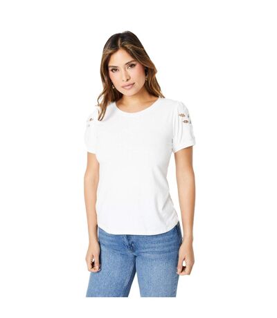 T-shirt femme blanc cassé Principles Principles