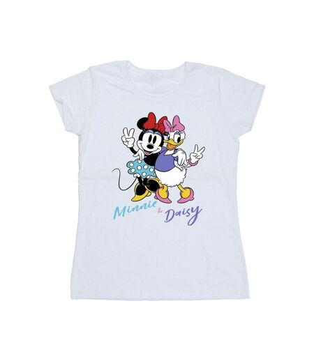 Disney T-shirt en coton Minnie Mouse et Daisy Femme/Ladies (Blanc) - UTBI33596