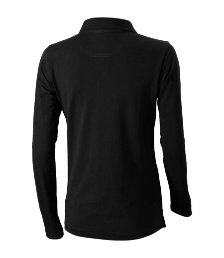 Elevate Oakville Long Sleeve Ladies Polo Shirt (Solid Black)