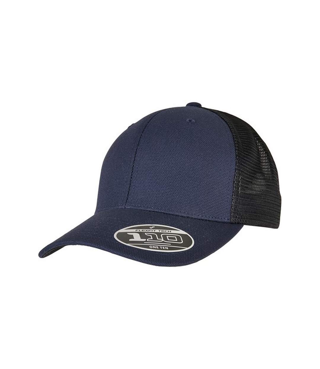 Unisex adult 110 canvas structured trucker cap navy/black Flexfit-1