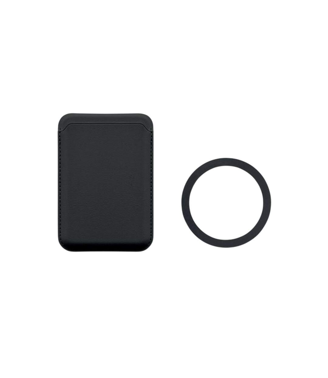 Karta Magnetic Leather Card Holder One Size Black MidOcean-1