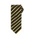 Premier Mens Sports Stripe Pattern Formal Work Tie (Black/ Gold) (One Size)