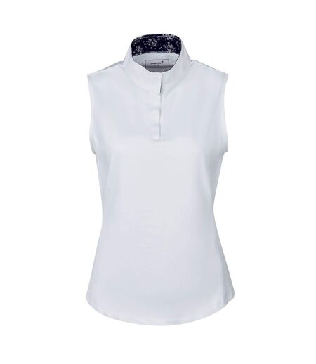 Dublin Womens/Ladies Ria Sleeveless Competition Shirt (White/Navy) - UTWB1439