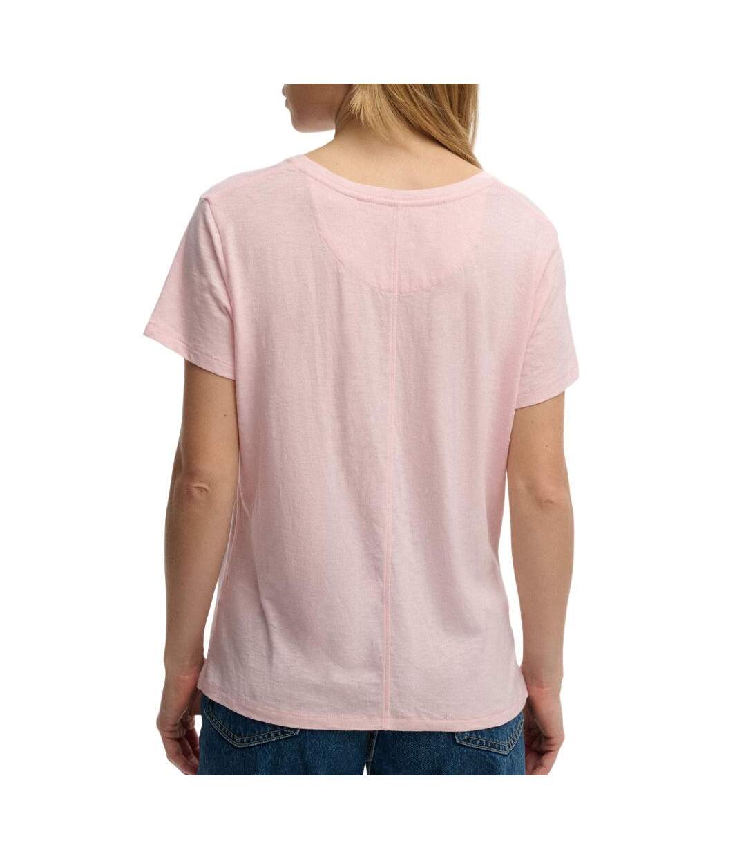 T-Shirt rose pale femme superdry studioss-2