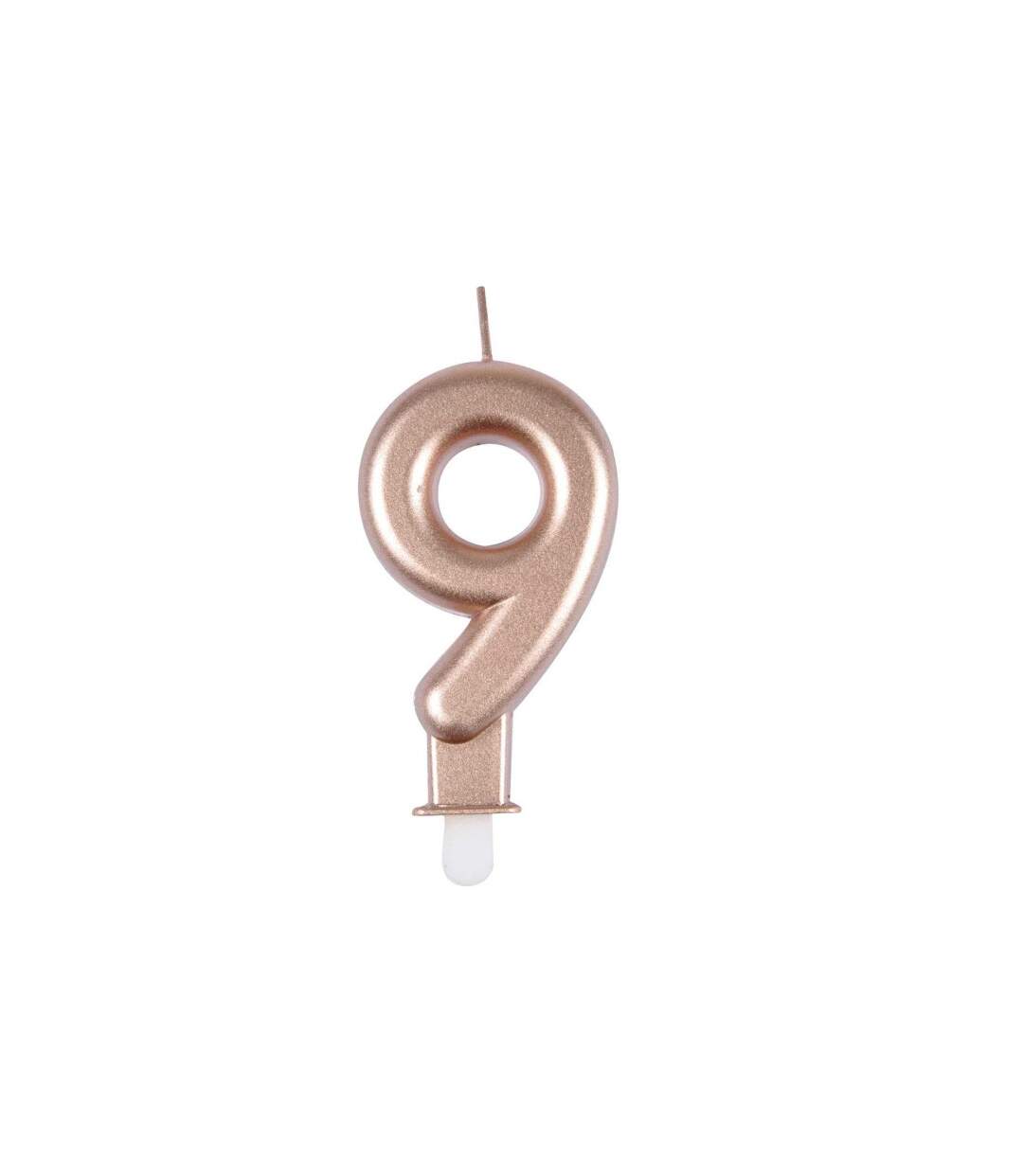 Bougie d'Anniversaire Chiffre 9 7cm Rose Gold-1