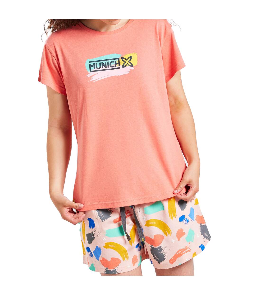 Women's short-sleeved and round neck pajamas MUEH0100-2