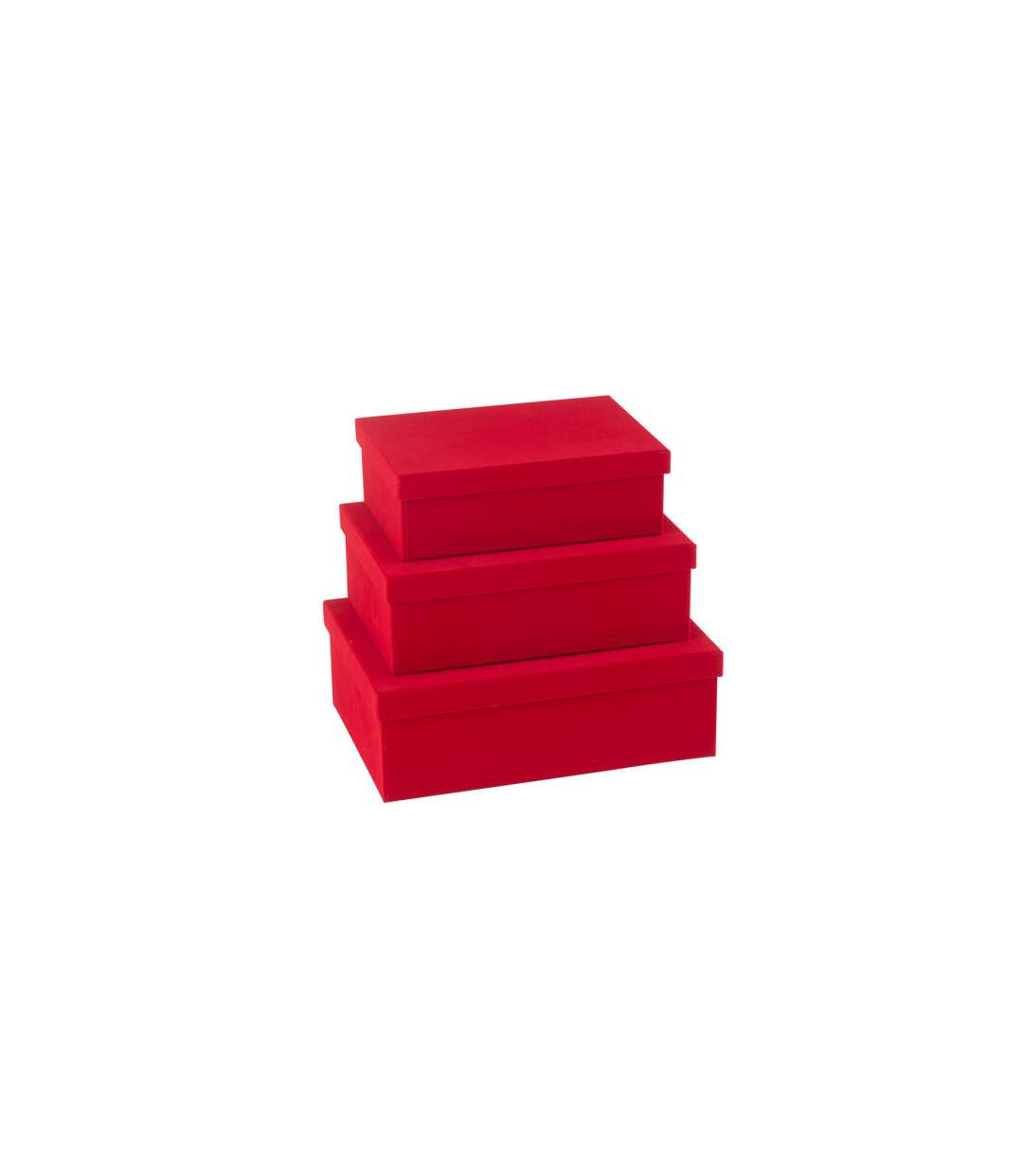 Lot de 3 Boîtes de Rangement Vaughn 36cm Rouge-2