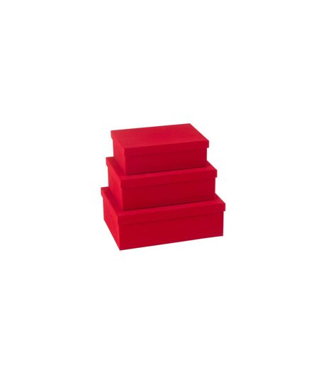 Lot de 3 Boîtes de Rangement Vaughn 36cm Rouge