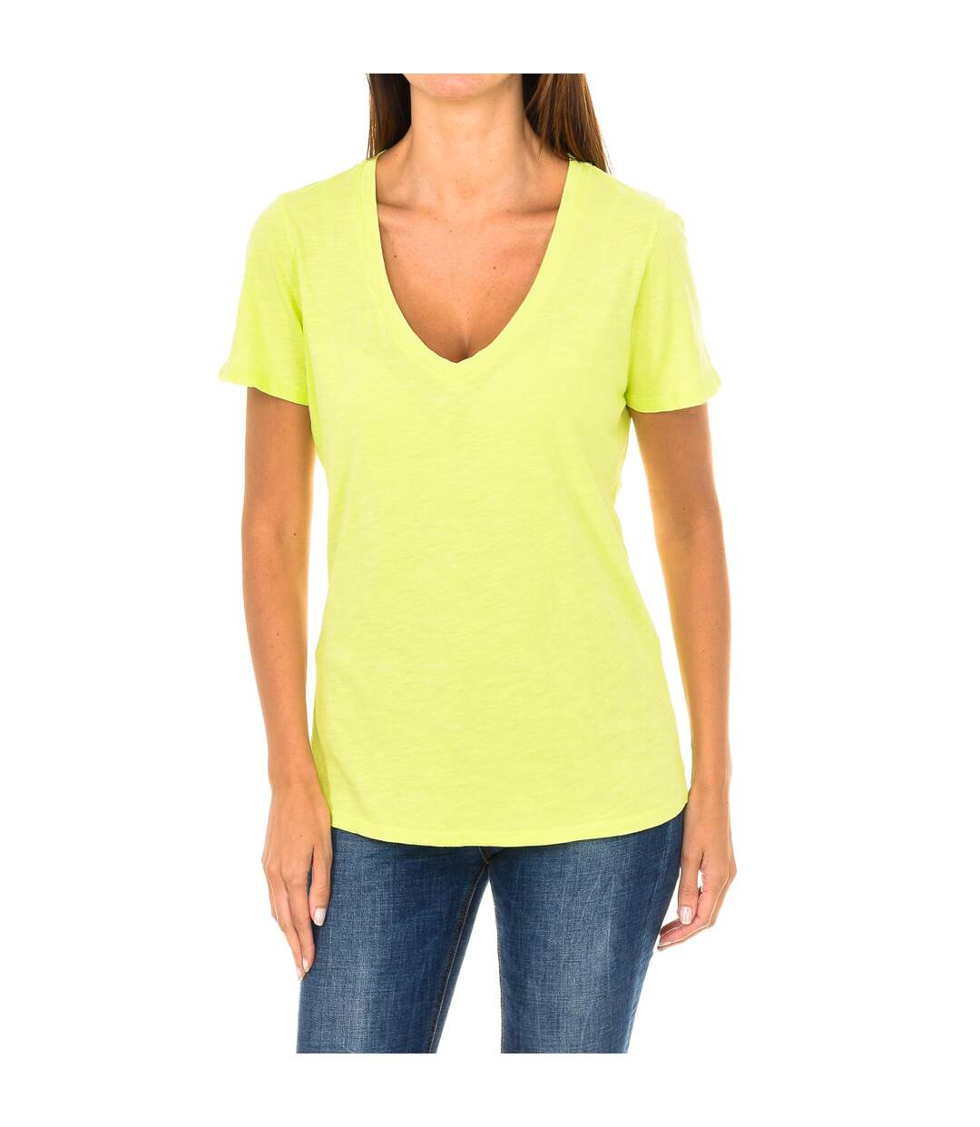 Women's short-sleeved V-neck T-shirt 3Y5T45-5JZMZ