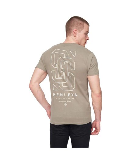 Mens ninesix logo t-shirt dusty olive Henleys