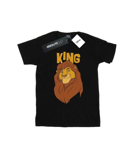 Disney Femmes/Ladies The Lion King Mufasa King Cotton Boyfriend T-Shirt (Noir) - UTBI29349