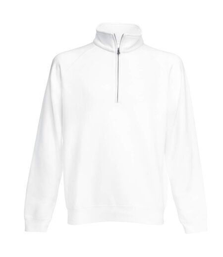 Fruit Of The Loom Mens Zip Neck Sweatshirt (White) - UTBC358