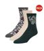 Lot De 3  Chaussettes Motif/style Floral Femme Vert Beige Anthracite Ted Baker-1