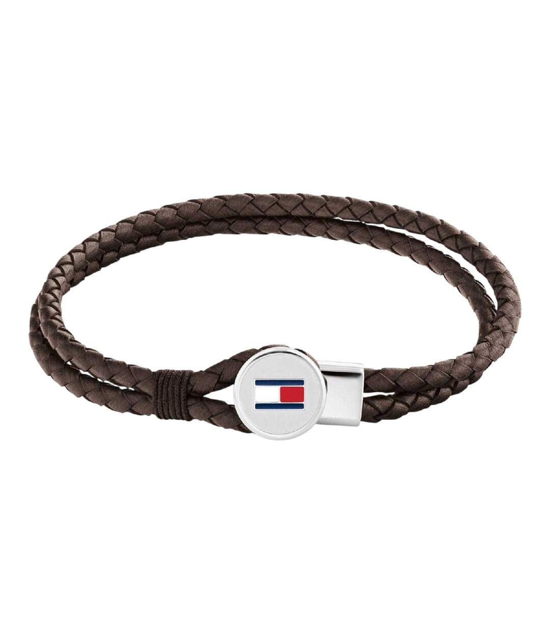 Mens Leather Braided Bracelet One Size Brown Tommy Hilfiger-1