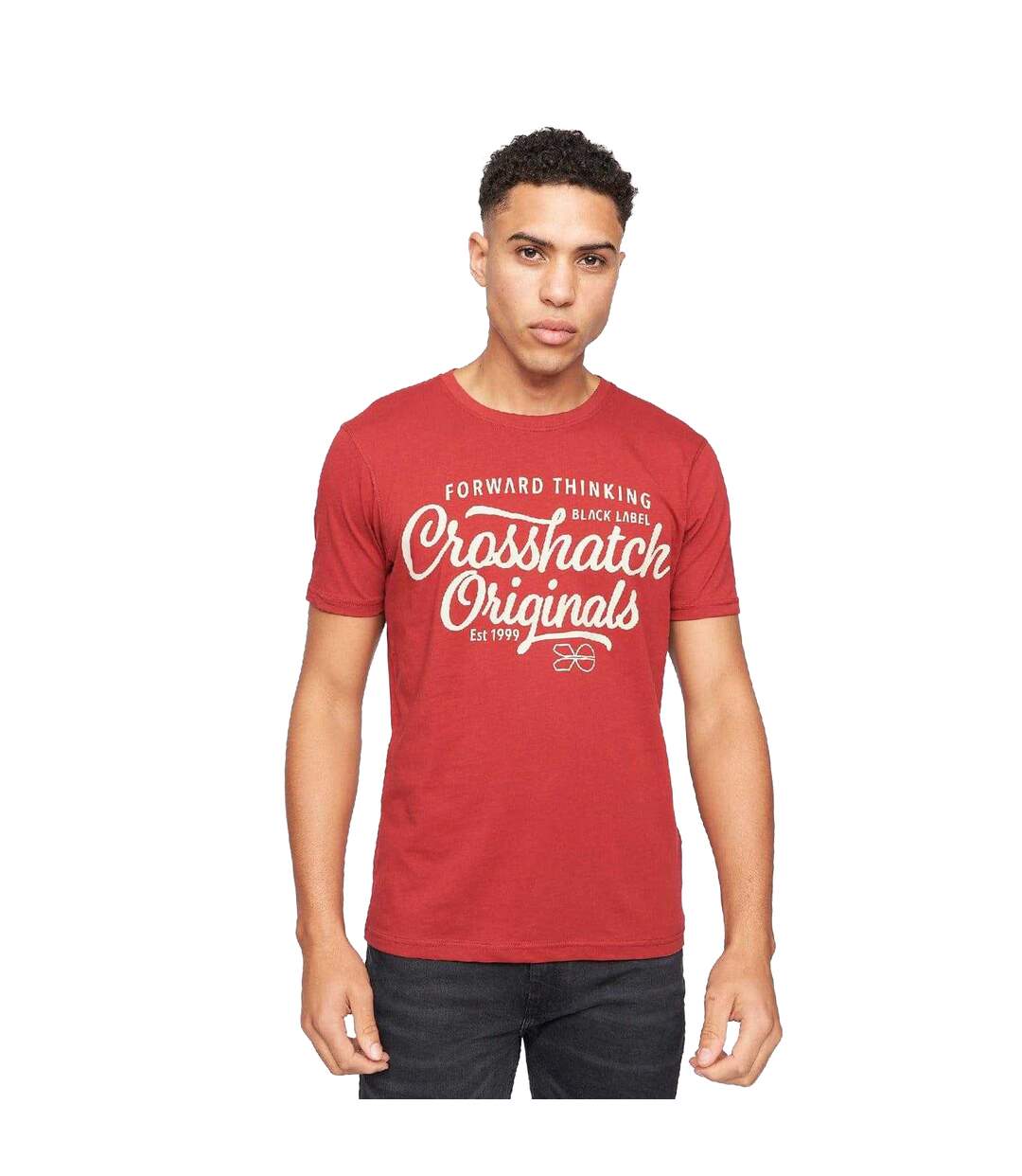 T-shirts Motif/style Imprimé Luckmoore Homme Blanc Noir Bleu Marine Gris Rouge Crosshatch-4