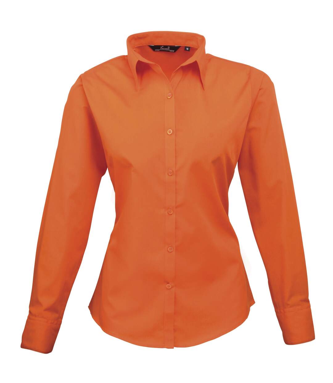 Womens/ladies poplin long-sleeved blouse orange Premier