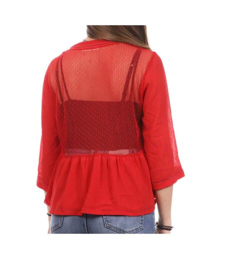 Blouse Rouge Femme Teddy Smith Tara - L