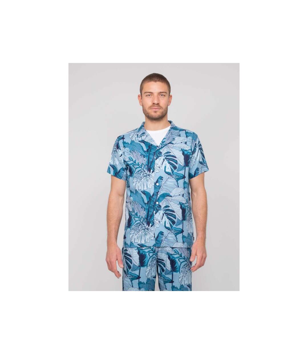 Chemise fluide manches courtes motifs DAMAULU-1