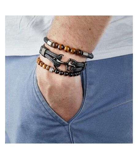 Bracelet perles noir/beige homme geographical norway 315050 - taille unique