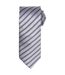 Unisex adult double stripe tie one size silver/dark grey Premier