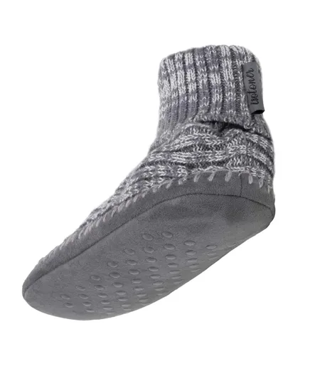 Isotoner Chaussettes d'intérieur homme maille côtelée, picots antidérapants