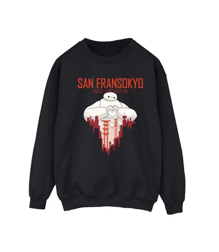 Disney - Sweat BIG HERO BAYMAX SAN FRANSOKYO HEART - Femme (Noir) - UTBI11595