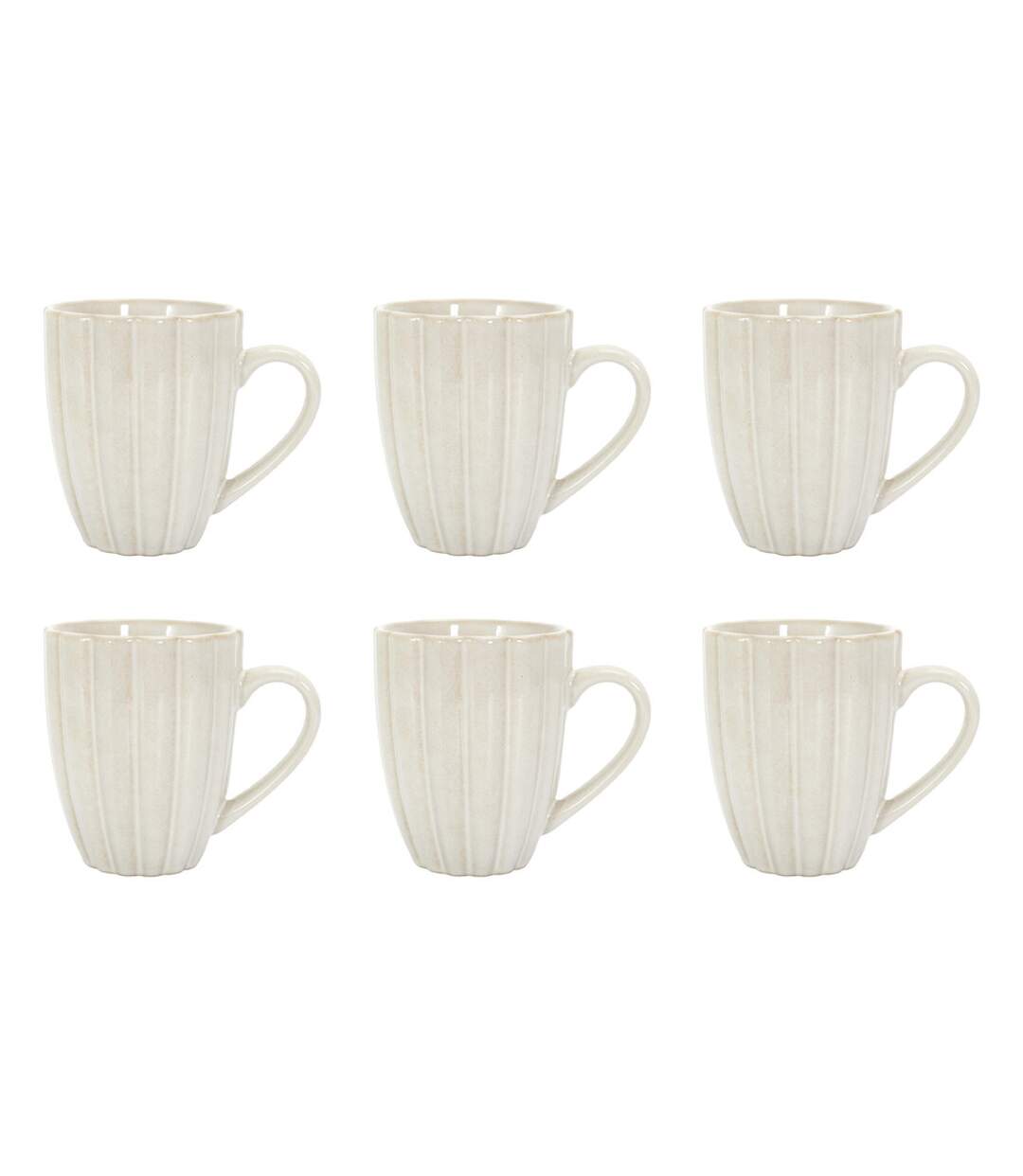 Lot de 6 Mugs en Céramique Vlora 30cl Beige-1