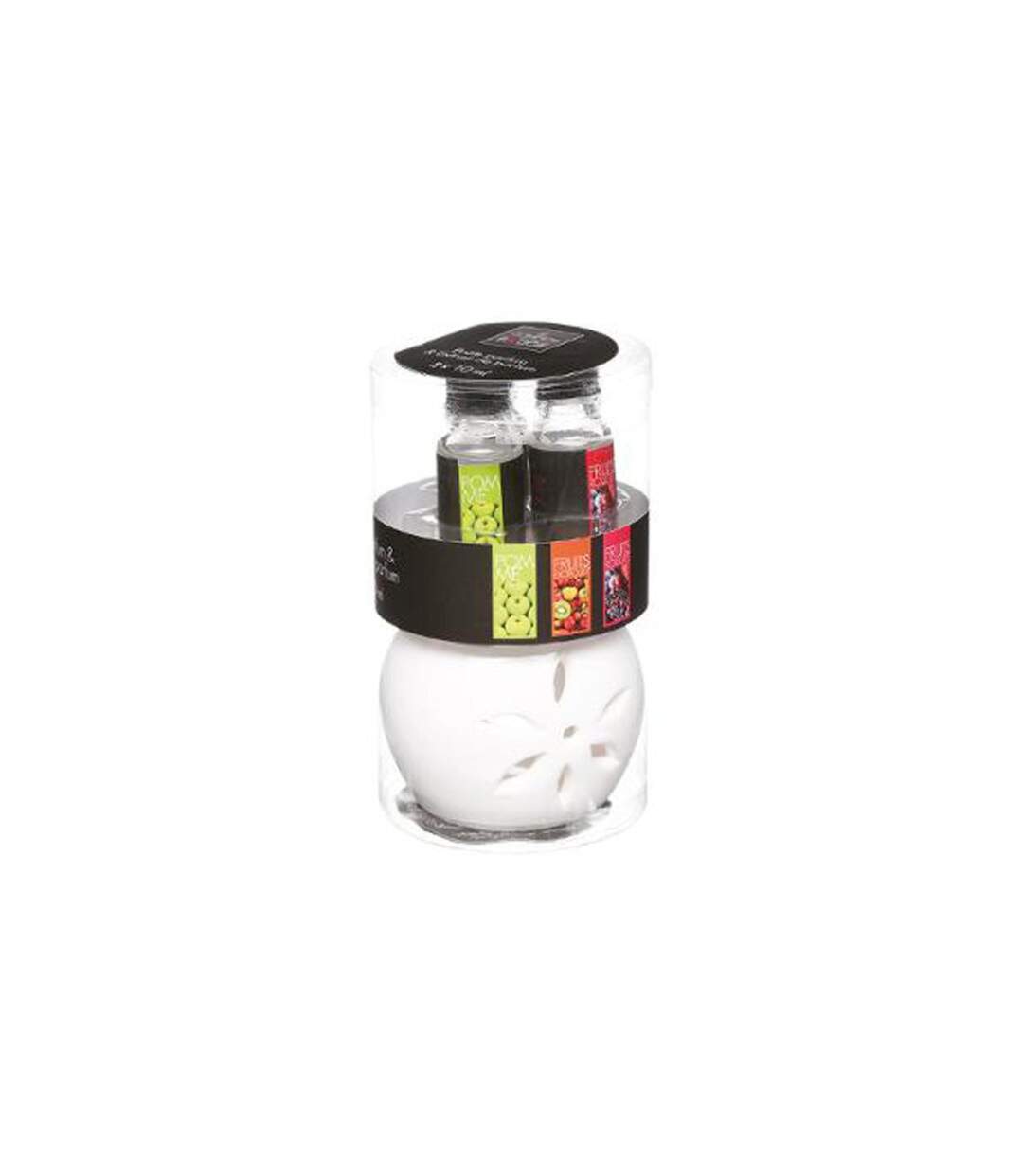 Brûle-Parfum & 3 Flacons d'Huiles Pura 10ml Fruits-1