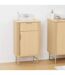 Meuble bas 1 porte et 1 tiroir effet bois clair LIORA - Beige-3