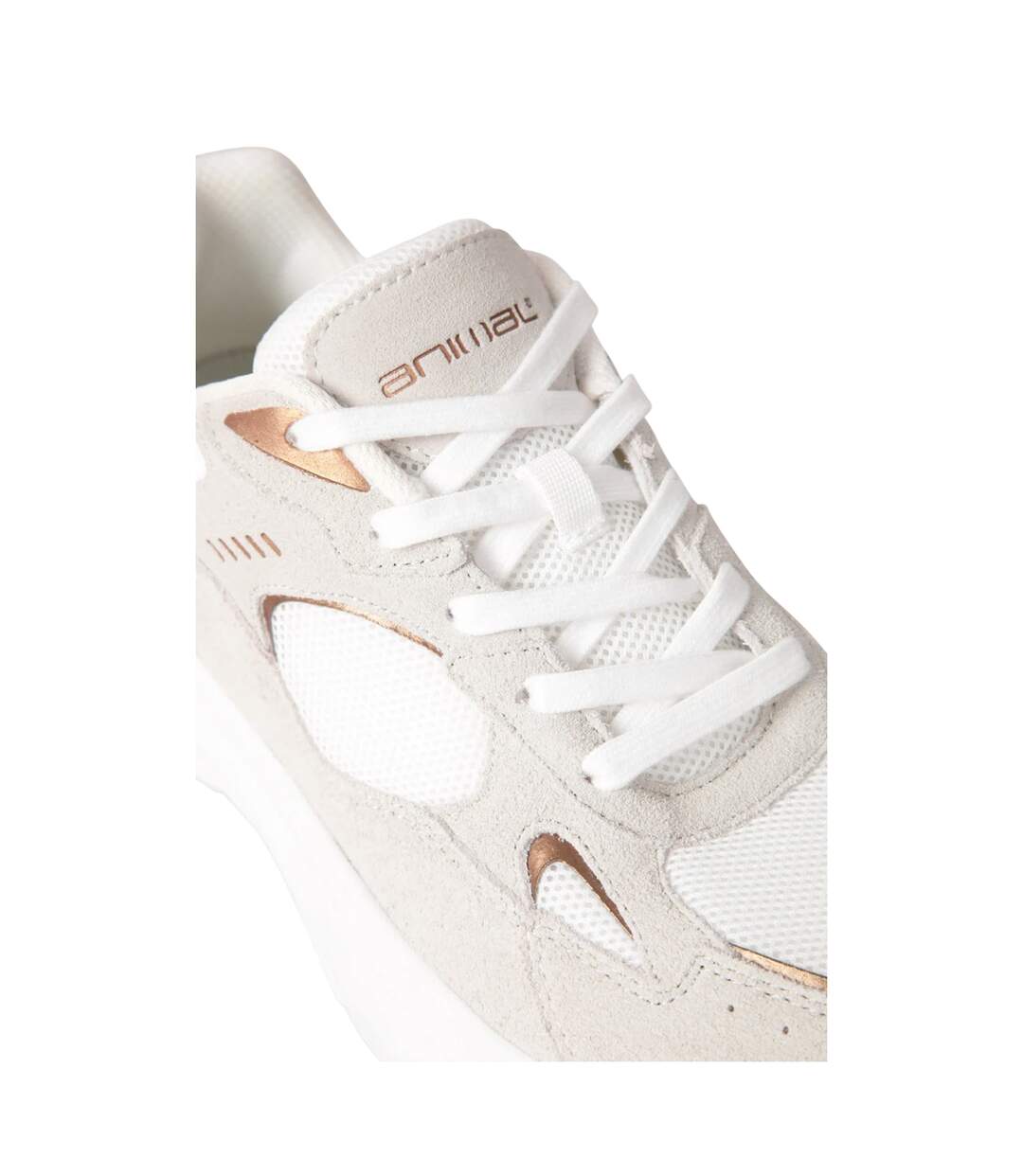 Womens/ladies Ezra Leather Everyday Trainers Beige Animal-4