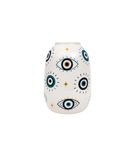 Vase Design Louxor 22cm Bleu & Blanc