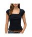 T-Shirt noir femme superdry essential square-1