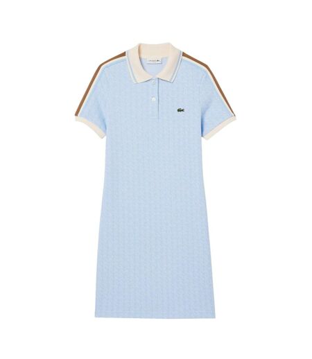 Womens/ladies Monogram Slim T-shirt Dress Blue Print Lacoste