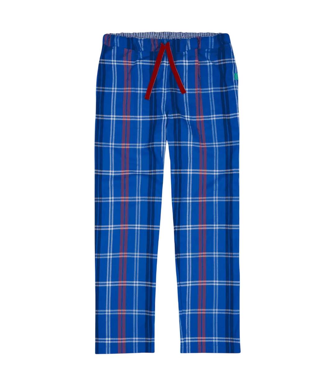 Mens Organic Cotton Checked Lounge Pants Blue Loungers-2