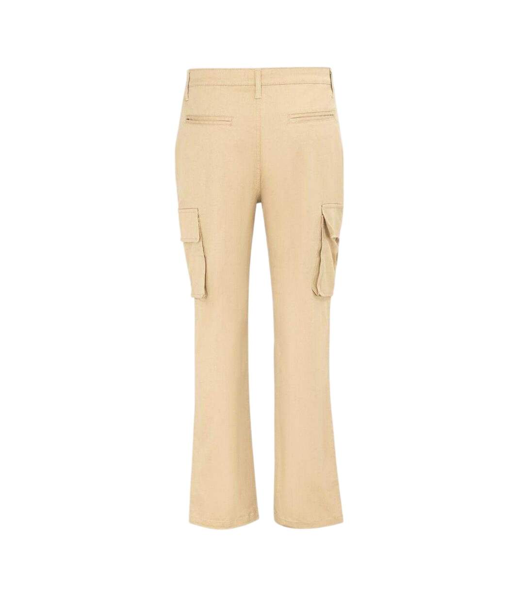 Mens Plain Slim Cargo Trousers Cream SoulCal-2