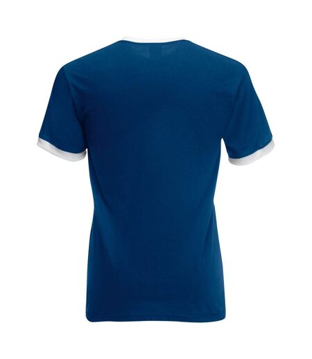 T-shirt à manches courtes homme bleu marine/ blanc Fruit of the Loom