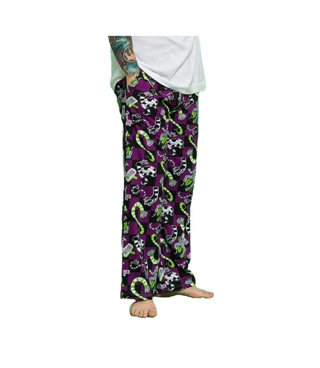 Pantalon De Détente Motif Ver Des Sables Motif/style Imprimé Intégral Adulte Violet Beetlejuice-1