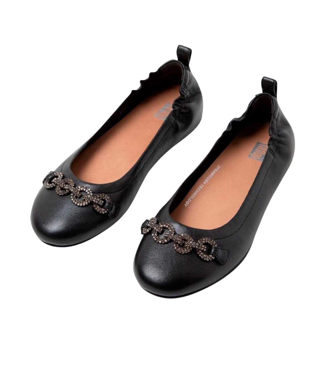 Womens/ladies Allegro Sparkle Ballerina Flats Black Fit Flop-1