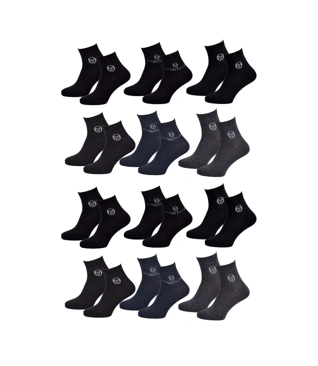 Chaussettes Homme VILLE SERGIO TACCHINI Lot de 12 QUARTER - Pack de 12-1