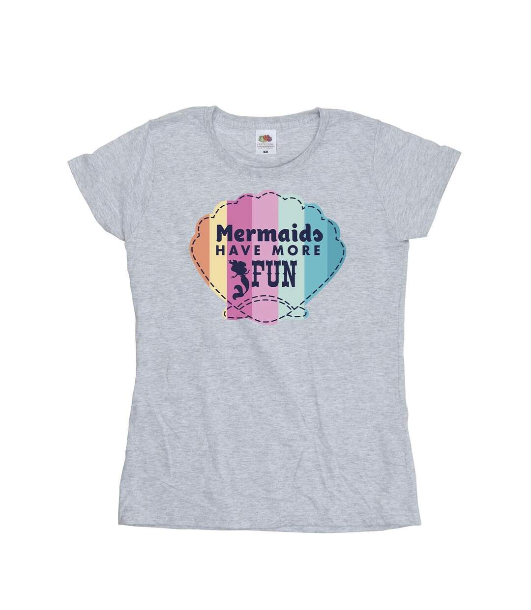 Disney T-shirt en coton amusant La petite sirène Femme/Femme (Gris sportif) - UTBI26355-1